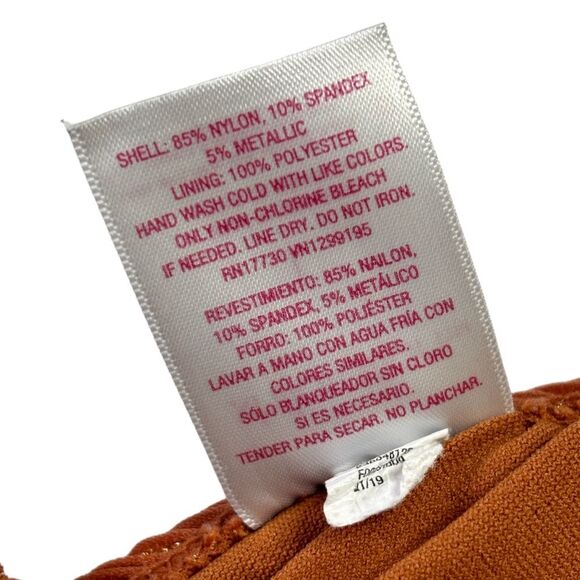 Xhilaration Rust Metallic Ribbed 2-Piece Swimsuit Set - Picture 8 of 8